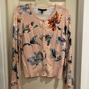 WHBM Sz L flower print Cardigan